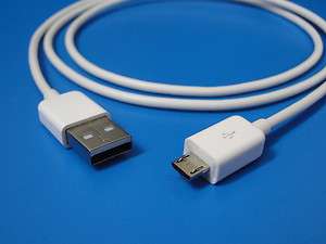 White Micro USB male to USB Male DATA CHARGER CABLE for HTC Moto Nokia 