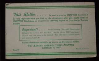 1950s? Craftint Manufacturing Co Cleveland OH Blotter  