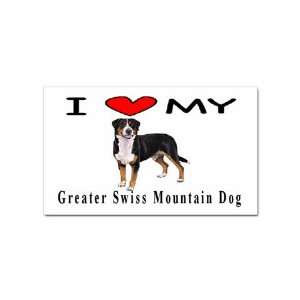  I Love My Greater Swiss Mountain Dog Rectangular Sticker 