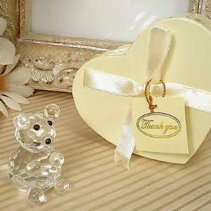  Crystal bear in satin lined heart box