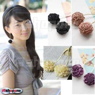 Fashion Cute Rose Flower Dangle Earrings 4 Colors  
