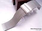 22mm Double Lock Polished Mesh watch Band Strap