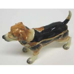  Bejeweled Beagle Hinged Trinket Box Dog Jewelry