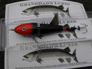 GRANDDADS LURES   Orange Head Tally Whammer Musky Lure  