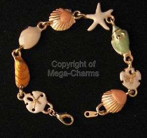 OOAK Nautical Sea Shell Ocean Colors Bracelet BR044  