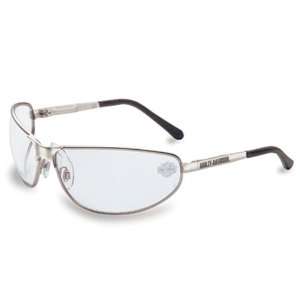 Harley Davidson HD501 Safety Glasses with Silver Matte Frame and Clear 