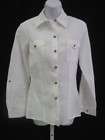 CUPIO White Linen Button Front Shirt Top Size 2
