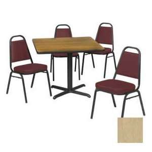  Square Table & Economy Stack Chair Set, Maple Fusion Laminate Table 