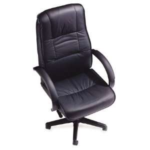   Swivel Tilt Office Furniture Chair, Black Leather