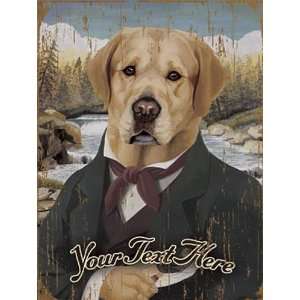  Personalized Vintage Yellow Lab Wooden Plaque