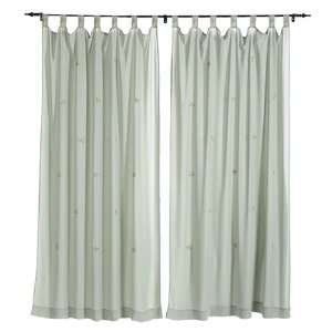 Lees Tiffany Embroidered Georgette Tap Top 55 by 88 Inch Curtain 