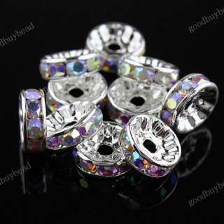   CRYSTAL SILVER SPACER LOOSE BEADS JEWELRY FINDINGS 4X10MM  