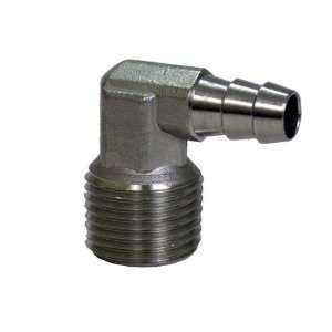  1/2 NPT to 3/8 Barbed 90 Degree Elbow   Stainless 