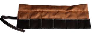 CHOCOLATE BROWN LEATHERETTE TRAVEL WATCH POUCH DISPLAY ROLL ORGANIZER 
