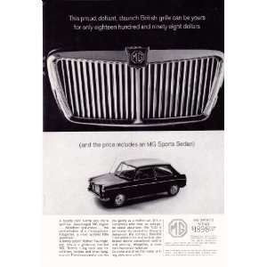  1963 Ad MG Sports Sedan Grill Original Antique Car Print 