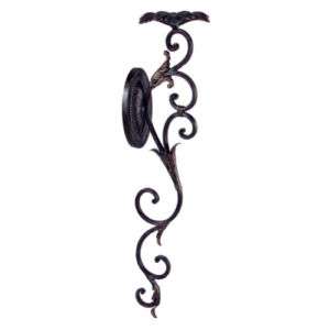 Tuscan Scrolled Wrought Iron Flower Candle Wall Sconce Candleholder 
