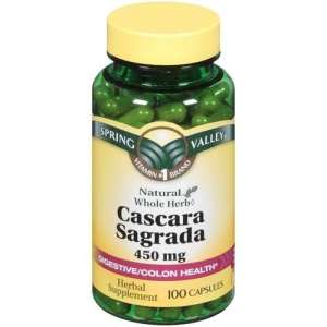 Cascara Sagrada 450 mg, 100 Capsules   Spring Valley  
