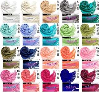 Pashmina Cashmere Silk Solid Scarf Shawl Wrap 30 Colors  