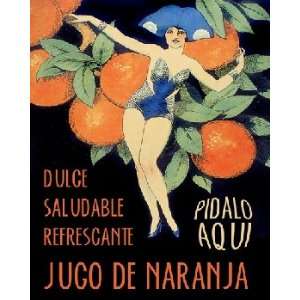 Jugo de naranja Cubano. Vintage Cuban Ad.
