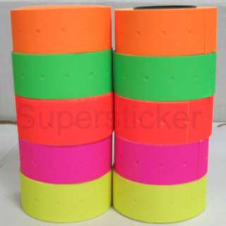 colors 2 Rolls X 500 Tags labels Refill for Price Gun  