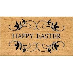    ORNAMENTAL HAPPY EASTER   RUBBER STAMP Arts, Crafts & Sewing
