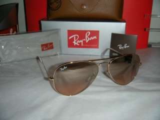 RAYBAN RB 3025 AVIATOR RB3025 001/3E GOLD w PINK 58MM 805289007845 