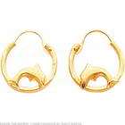 FindingKing 14K Gold Dolphin Hoop Earrings Jewelry FindingKing