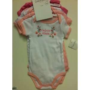   White & Pink Floral Prints ~ Infant Bodysuit Onesies 6 9 Months Baby