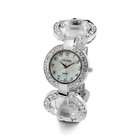 VistaBella Ladies Mother of Pearl White CZ Stone Bracelet Watch