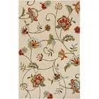  Hand tufted Beige Floral Area Rug (76 x 96)
