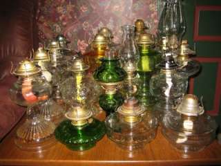 Matching Vintage Pedestal Oil Lamps 1 with Hecho Aguila Burner 
