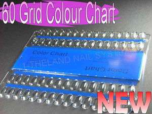 60 Grid Nail Art Color Chart UV Polish Display Mixing  