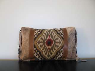   LEATHER/COWHIDE LEATHER/SOUTHWESTERN TAPESTRY PILLOWS  