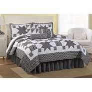 American Traditions Black Country Star King Quilt set with 7 Pieces at 