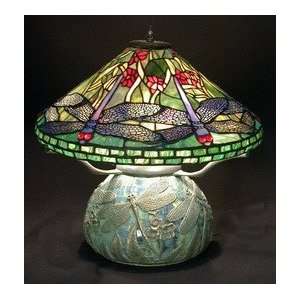 Tiffany Flower Dragonfly Table Lamp   This Museum Quality All Hand 