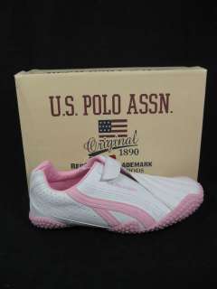 NIB U.S. POLO ASSN Hayden Pink & White Sneakers Shoes 3  