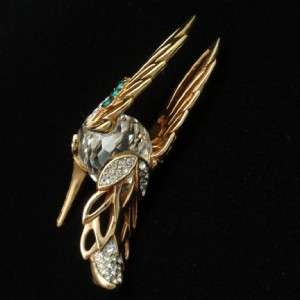 Hummingbird Pendant Vintage Crystal Rhinestone Ornament  