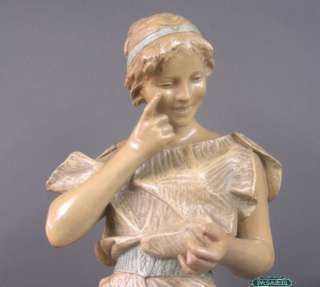Art Nouveau Goldscheider Terracotta Maiden Sculpture  
