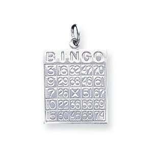  Sterling Silver Bingo Card Pendant Jewelry