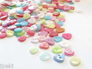 500+ Heart Shaped Buttons 20+ Colors 10 14mm B38  