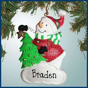 Personalized Christmas Ornaments   Snowman with Santa Coat Ornament 