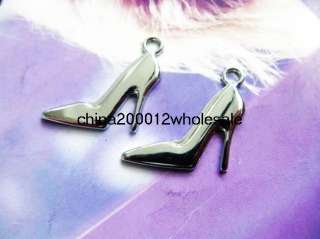 50pcs 31x15mm High heel Shoe DIY Hang charms Pendant Fit key Chain 