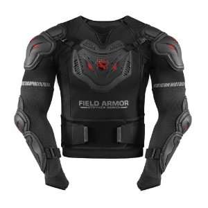 NEW ICON STRYKER RIG FIELD ARMOR CHEST/BACK PROTECTOR, BLACK, XL/2XL