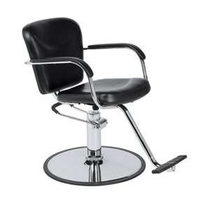  Savvy Black Hydraulic Salon Styling Chair with Chrome Base 