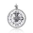 Bling Jewelry Sterling Silver Round Rose Compass Pendant