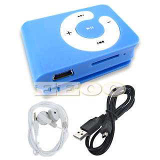 USB Flash Disk 4GB Mini Clip Gift  Player Micro SD TF Card Blue 