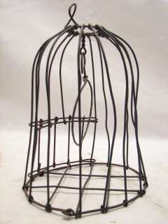   PRIMITIVE HAND MADE SMALL WIRE BIRD ANIMAL CAGE DECORATIVE SHABBY CHIC