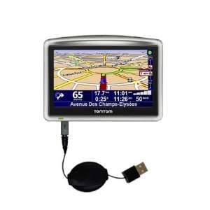 Retractable USB Cable for the TomTom ONE XL Europe with Power Hot Sync 