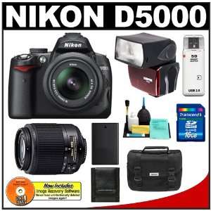  Nikon D5000 Digital SLR Camera w/ 18 55mm VR Lens & 55 