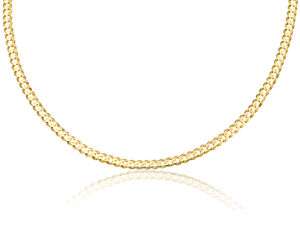 SOLID 14K YELLOW GOLD 4mm CURB LINK CHAIN 26  